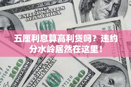 济南五厘利息算高利贷吗？违约分水岭居然在这里！